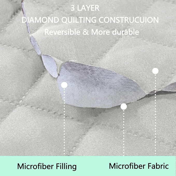 Reversible Chair Covers for Recliner Oversized, Light Grey | Recliner Oversized Covers for Living Room with Elastic Straps, Water Repellent, Chair Protectors Covers for Dogs - Image 4