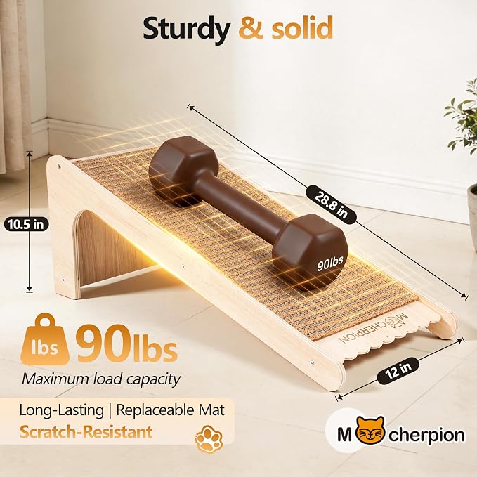 Natural Cork Cat Scratching Post-Cat Scratchers- Scratch Pads for Indoor-Cats Scratching Board-Cat ramp-cat Scratch Cardboard with Toy,Include 2 Pcs Replaceable Pads-Eco-Friendly Sustainable-Cat Gift - Image 4
