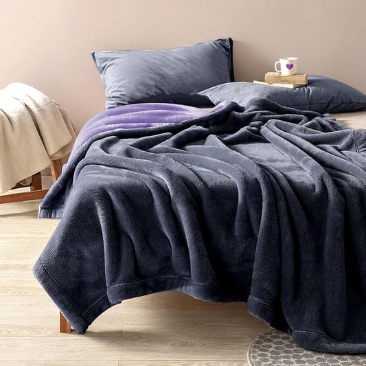 YISURE Reversible Bed Throw Blanket Water Proof and Stain-Proof, Queen Size 80"x60" (Grey/Violet), Leakproof, Soft Repellant Bed Cover for Couches Sofa and Mattress, Washable and Reusable | Love Blanket Waterproof Sex Blanket Reusable Couch Furniture P... by YISURE