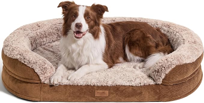 FUKUMARU Large Thickened Dog Couch Bed, Orthopedic, Waterproof & Washable | Heavy Duty Dog Sofa with 4" Extra-Thick Egg-Crate Foam, Relieves Joint Pressure, Fully Removable, Fits Medium to Large Dogs by FUKUMARU