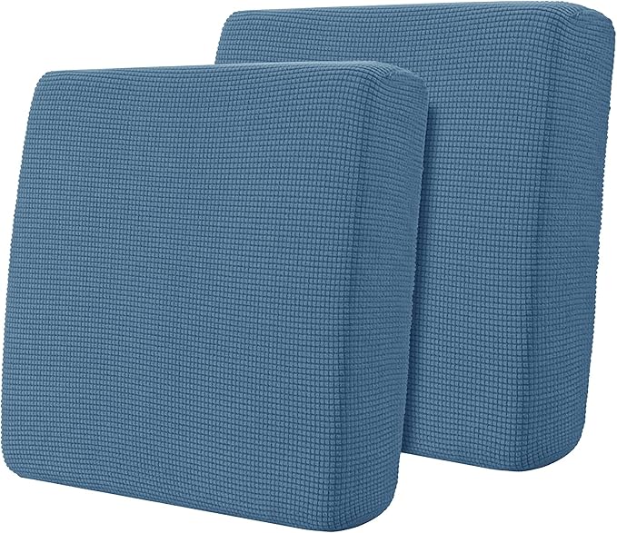 Hokway Stretch Couch Cushion Slipcovers Reversible Cushion Protector Slipcovers Sofa Cushion Protector Covers(Denimblue,Small-2PC) by Hokway