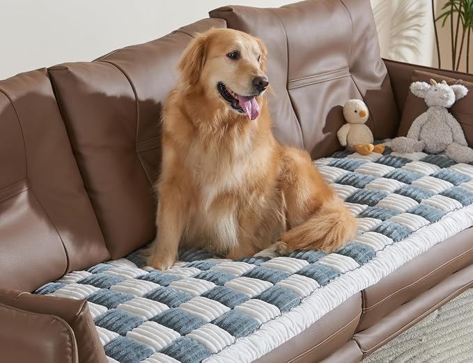Couch Cushion Cover for dogs Sofa Cover Washable Pet Love Seat Couch Covers for Sofa Slipcovers Couch Protector Blanket for Dog Sofa Cushion Covers for Pet Washable Pad Blue Grey 70x180cm/27.6x70.9in - Image 6