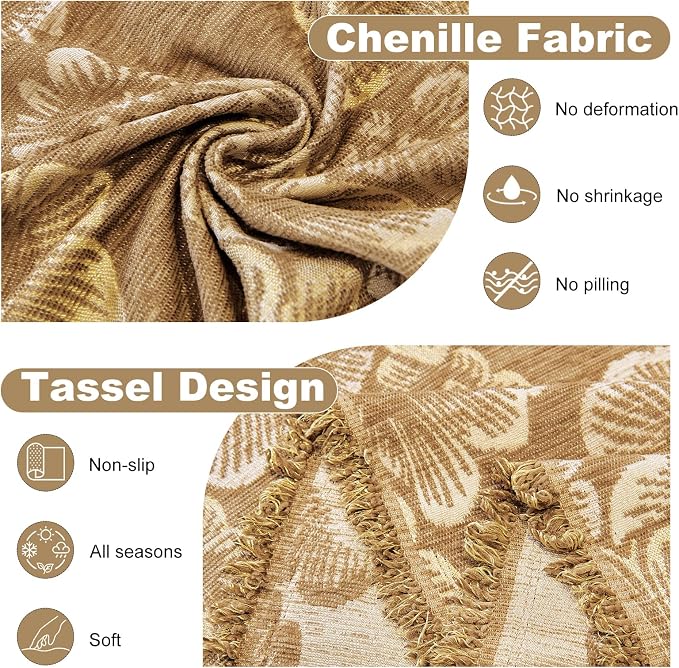 ROOMLIFE Boho Couch Covers for Sofa Washable for 3 Cushion Couch Chenille | Furniture Protector Sofa Couch Cover for Dogs, Soft Breathable Sofa Slipcover, Couch Throw Blankets with Tassels 71''X134'' - Image 5