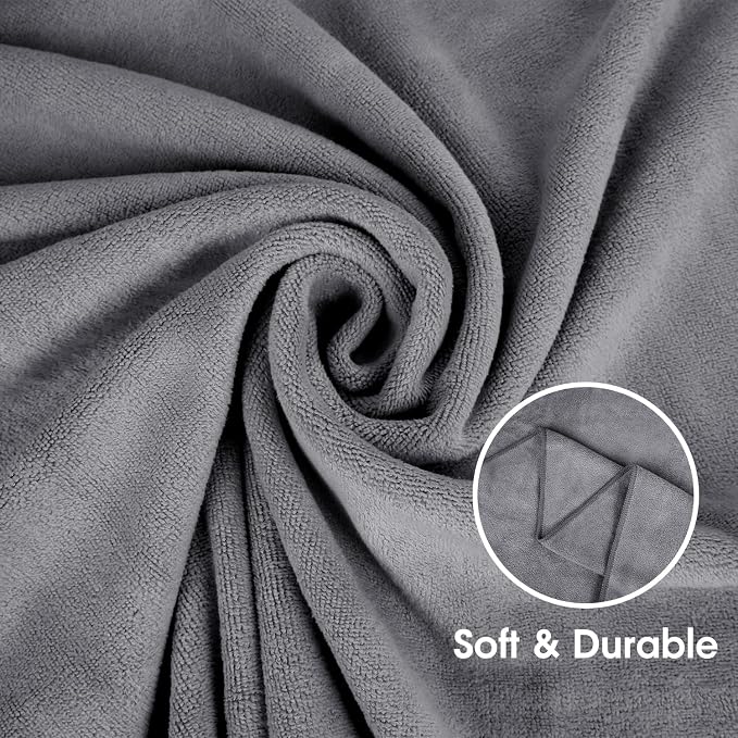 JML Bath Towels Set, 4 Pack, 30" x 60", Grey | Microfiber,Large, Soft, Absorbent, Quick Dry for Salon Hair Wrap, Sauna, Sports, Yoga, Swim, Pool - Image 2