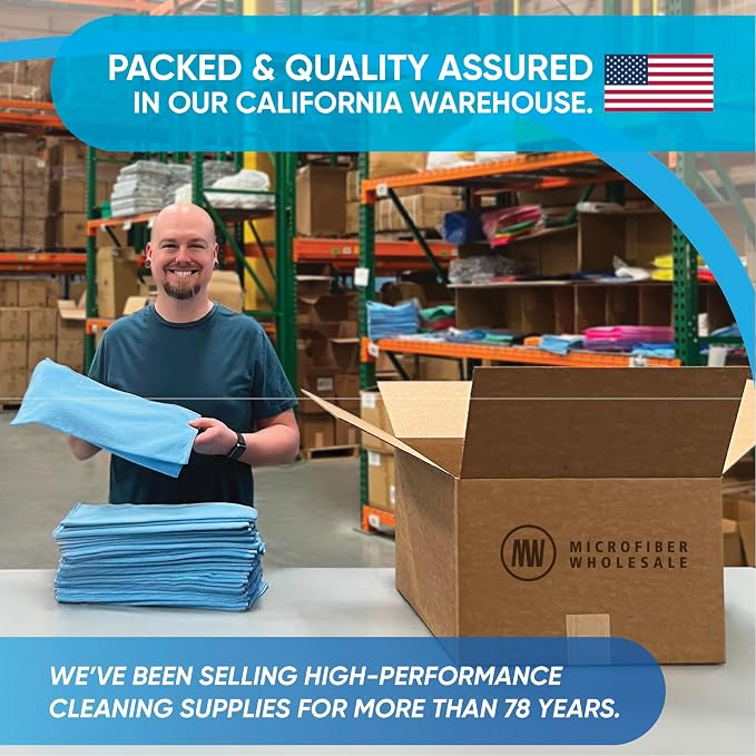 Bulk 16" x 16" All Purpose Microfiber Towels Wholesale - Case Quantity (200 Count) | Large | No Fraying | High Density Microfiber | Zero Chemical Cleaner | Long-Lasting (Green) - Image 7