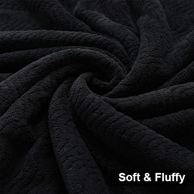 Smuge Ultra Soft 8 Piece Textured Bath Towel Set for Bathroom Shower Pool, Kitchen, Quick Dry, Lightweight Highly Absorbent - 2 Oversized Bath Towel Sheets, 2 Hand Towels, 4 Washcloths - Black - Image 7