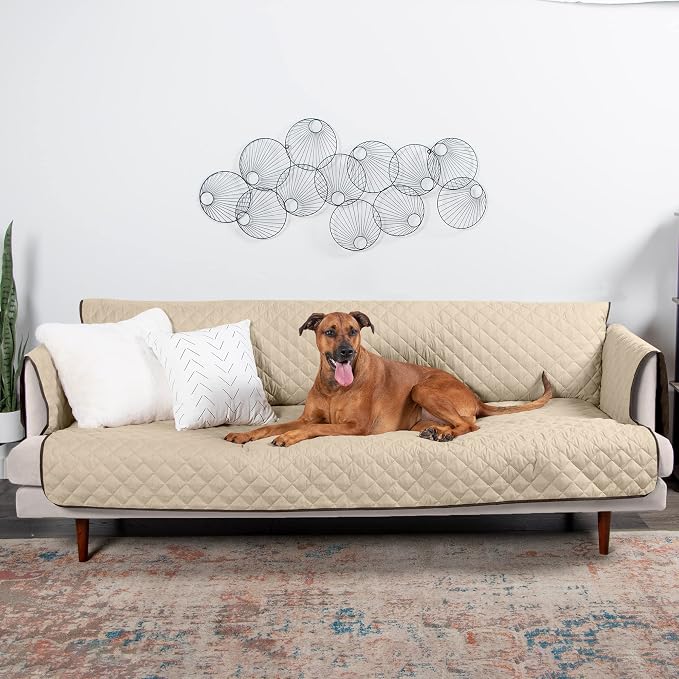 Furhaven Water-Resistant & Reversible XL Sofa/Couch Cover Protector for Dogs, Cats, & Children - Two-Tone Pinsonic Quilted Living Room Furniture Cover - Espresso/Clay, Extra Large Sofa - Image 7