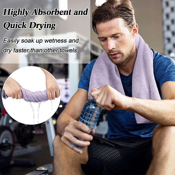 SmoothNovelty 36 Pcs Microfiber Gym Towel 16 x 28 in Bleach Proof Towels Absorbent Soft Sweat Towels Quick Dry Lightweight Towel for Hand Salon Bath Spa Hotel Pool Home Hair Care (Light Purple) - Image 6
