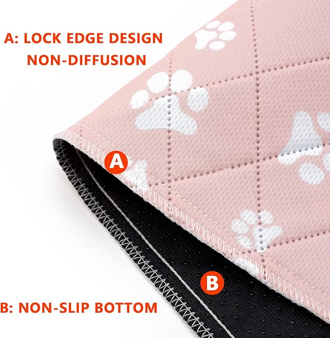 Washable Pee Pad for Dogs of 2Pack Reusable Puppy Non-Slip Pet Training Pads（Pink,31*36"） - Image 4