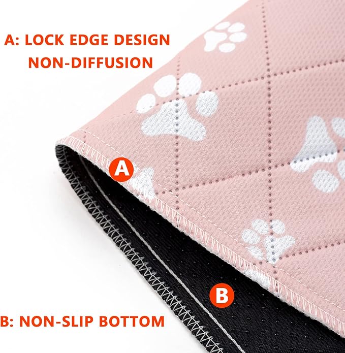 Washable Pee Pad for Dogs of 2Pack Reusable Puppy Non-Slip Pet Training Pads（Pink,36*41"） - Image 4