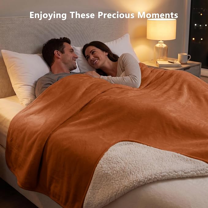 Waterproof Blanket for Dogs - Pet Throw as Furniture Protector | Cozy Sherpa & Smooth Velvet, Reversible and Machine Washable, for Couch and Bed, 86"x120", Orange - Image 4
