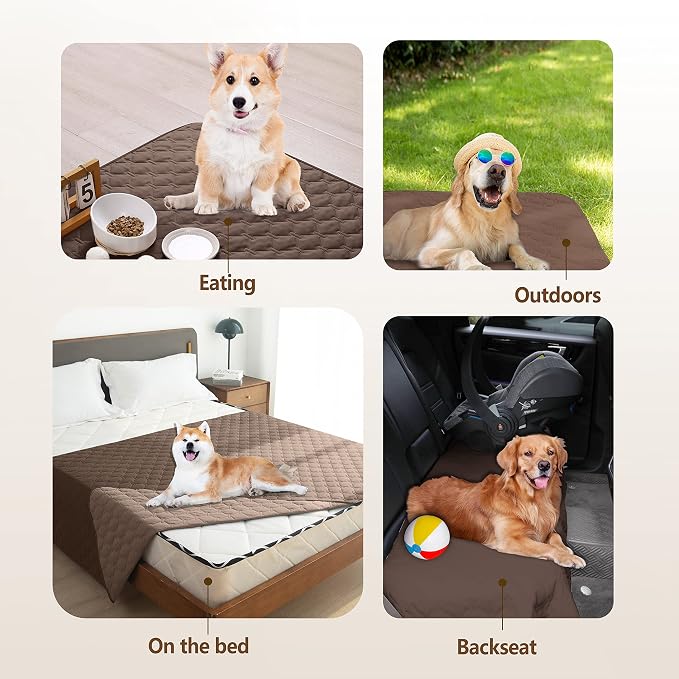 gogobunny 100% Double-Sided Waterproof Dog Bed Cover Pet Blanket Sofa Couch Furniture Protector for Puppy Large Dog Cat, Reversible (30x90 Inch (Pack of 1), Dark Chocolate/Light Chocolate) - Image 5