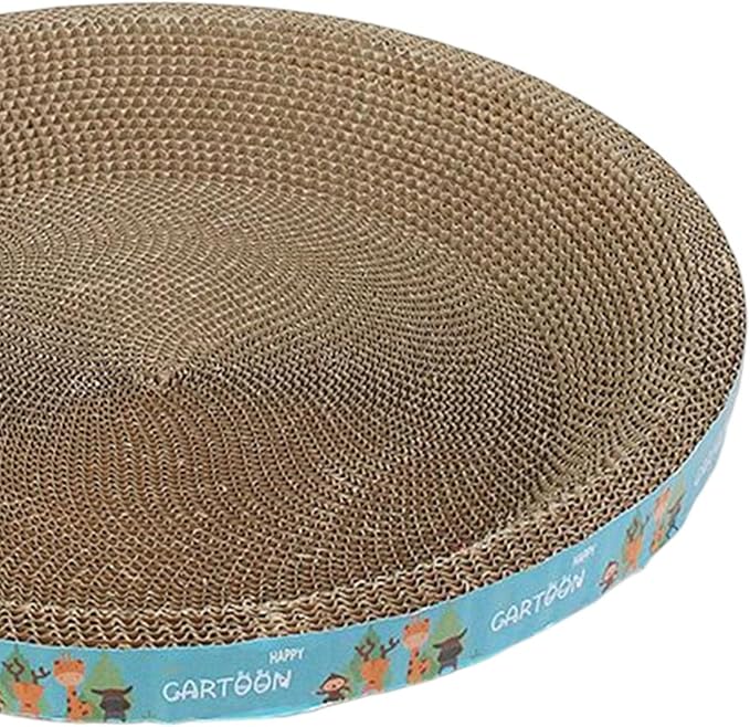 Cat Scratcher Cardboard, Cat Scratch Pad Bowl Nest for Indoor Cats Grinding Claw, Cat Scratching Board Corrugated Lounge Cat Beds, Round Giraffe 43cm - Image 6