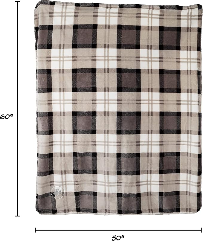 PETMAKER Pet Blanket - Reversible Waterproof Plaid Throw Protects Couch, Car, and Bed from Spills, Stains, or Fur - Dog and Cat Blankets (Gray), Large - Image 2
