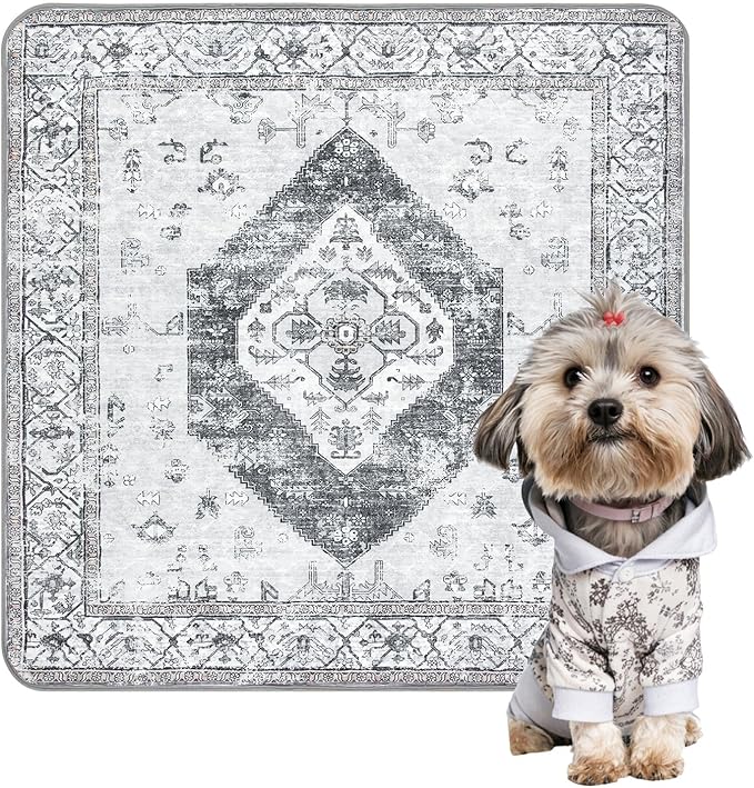 Lahome Extra-Large Washable Dog Pee Pads (72"x72") - Super Absorbent & Waterproof - Leakproof Reusable Mat for Playpens, Beds & Whelping, Convenient Cleanup,Gray by Lahome