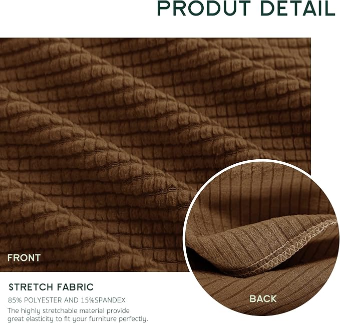 Hokway Couch Cushion Covers Stretch Cushion Covers Sofa Seat Cushion Slipcover Cushion Protector(Coffee, Medium) - Image 2