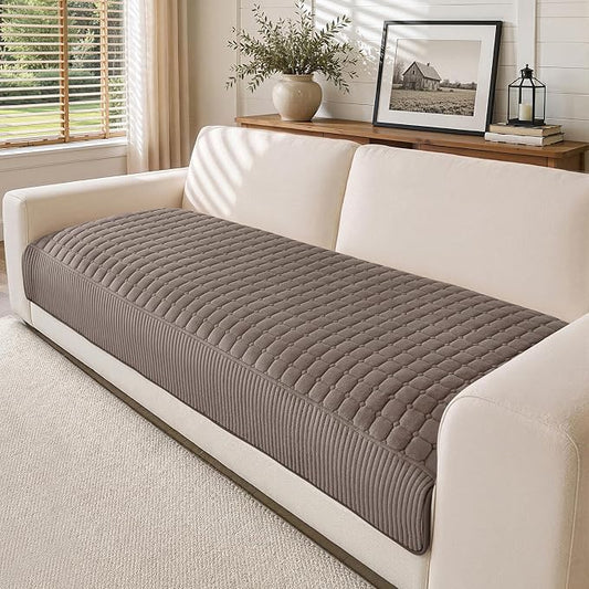 OHSIO Soft Plush Couch Cover for Sofa, Washable Milk Velvet Sofa Slipcover, Non-Slip Furniture Protector for 1 2 3 Seater Couch, Dogs, Pets and Kids(Brown, 35.43'' x 70.87'') by OHSIO