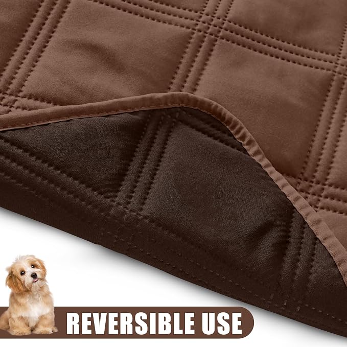 Smiry Waterproof Dog Bed Cover, Reversible Pet Blanket for Sofa Couch | Soft Washable Dog Blanket, Leakproof Couch Cover for Dogs Cats & Furniture Protection, 82x82, Brown/Chocolate - Image 3