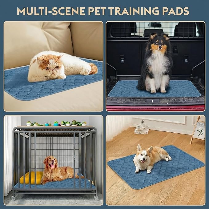 FunFurry Washable Pee Pads for Dogs - 1 Pack Reusable Pee Pads，Waterproof Puppy Pads，Pet Training Pads，Super Absorbent with Dog Paw Shape Non-Slip Backing (Blue, 48" X 65" - 1 Pack) - Image 6