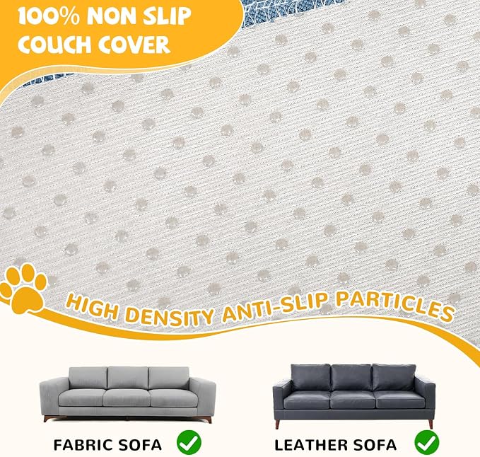 Waterproof Non-Slip Couch Cover for Pets, Navy Blue 79" x 118" | Dogs Sofa Cover, Washable, Pet Friendly, Anti Cat Scratch, Furniture Protector, for 3 Cushion Couch Sectional L Shaped Sofa - Image 5