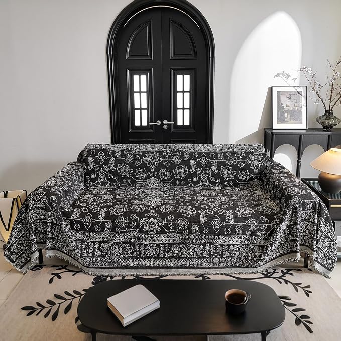 ROOMLIFE Couch Cover Boho Sofa Covers for 3 Cushion Couch Washable | Furniture Protector Sofa Couch Cover for Dogs, Soft Breathable Sofa Slipcover, Couch Throw Blankets with Tassels 71''X134'' - Image 9