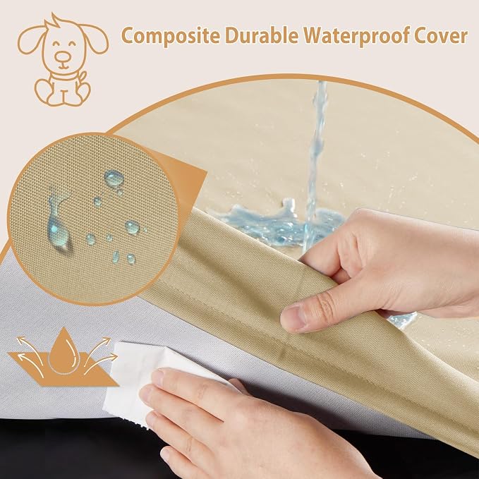 BFPETHOME Outdoor Waterproof Dog Bed for Large Dogs, Washable Cover, 54" | Outdoor & Indoor Use, Waterproof, For Medium, Large, Extra Large Dogs, Orthopedic, Egg Crate Foam, Up to 130 lbs - Image 3