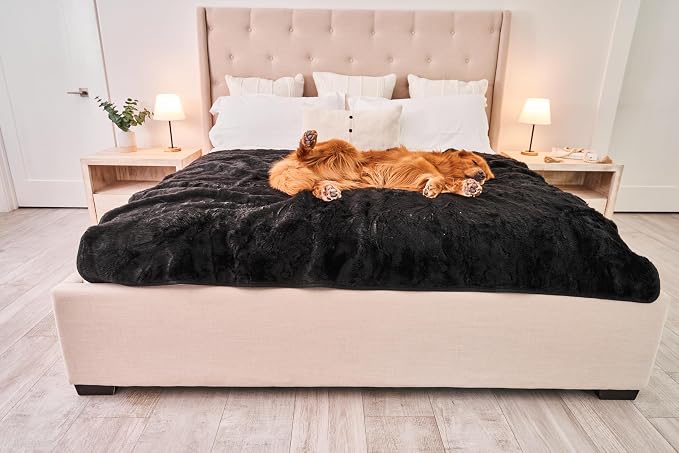 PAW BRANDS PupProtector Waterproof Throw Blanket, Midnight Black, 80x62 | Waterproof, machine washable — protects couches, beds & car seats - Image 9