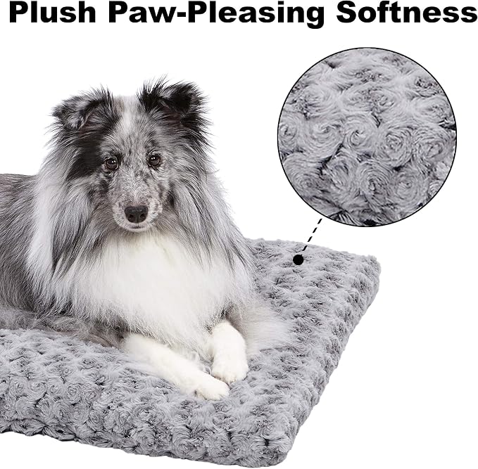 MidWest Homes for Pets XS QuietTime Deluxe Gray Ombré Swirl Plush Pet Bed, Machine Washable, Non-Skid Bottom, Soft Crate Mat for 22-inch Crates - Image 4