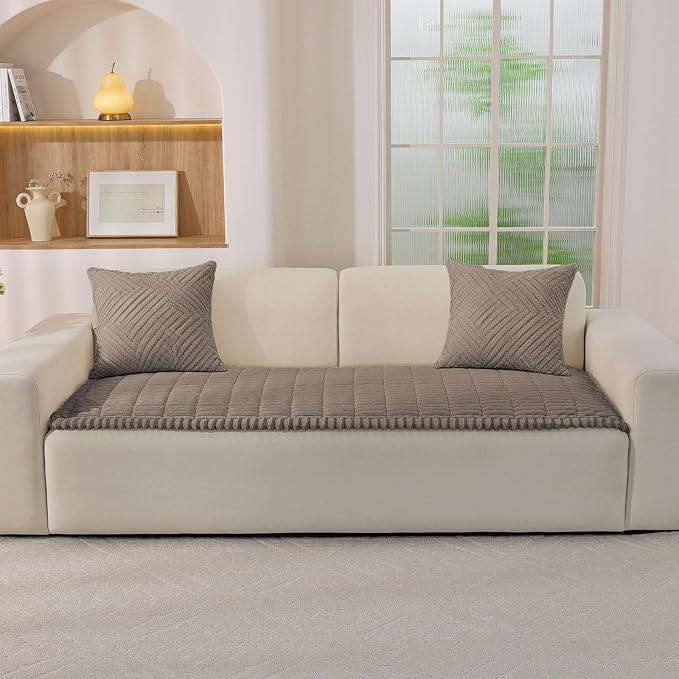 Couch Cover for Dogs,Washable Non-Slip Pet Friendly Sofa Protector | Thick Flannel Sofa Cover,Nonslip, Washable,Anti-Pilling,Pet Friendly,for Dogs & Cats,Cozy Protect Against Fur,27.6" x 82.7" - Image 2