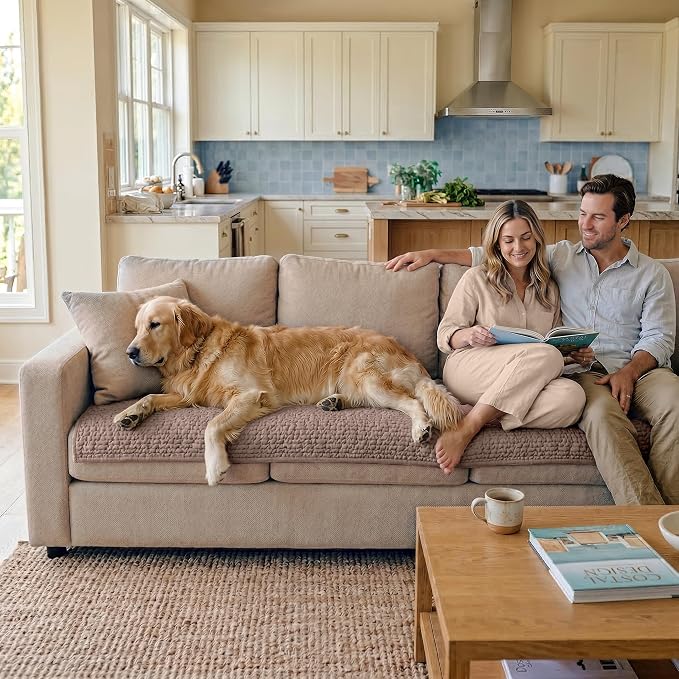PAULATO BY GA.I.CO. Waterproof Blanket – 24x86” Changing Absorbent Pad for Incontinence – Machine Washable Stain-Resistant Protector for Couch Sofa or Bed – Reusable Waterproof Cover - Soft Taupe - Image 6