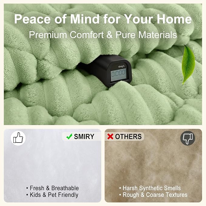 Smiry Couch Cover for Dogs Washable, Non Slip Fuzzy Pet Sofa Protector | Soft Thick Furniture Cover for Sofa, Loveseat and Sectional, Scratch & Pet Hair Resistant (Sage Green, 27.6" x 70.9") - Image 4