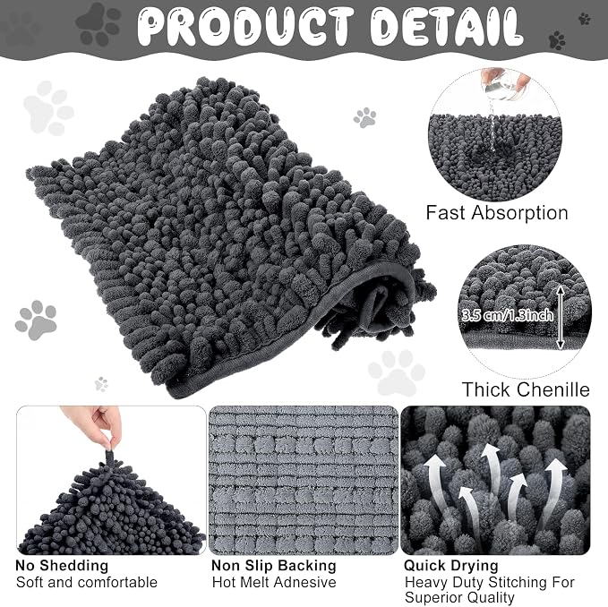 Amylove 4 Pcs Guinea Pig Cage Liner 12 x 12 Inch Washable Shaggy Chenille Pee Pads Pet Dog Cat Bedding Training Mat Reusable for Small Animals Puppy Bunny Hamster Chinchilla - Image 3