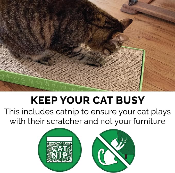 Furhaven Scratching Board w/ Catnip for Indoor Cats, Reversible - Classic Corrugated Cat Scratcher Pad - Yellow, Small - Image 6