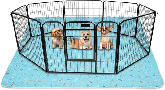 Sunheir Washable Pee Pads for Dogs 72"x72", Extra Large Reusable Puppy Pads Pet Training Pads for Dog Playpen, Waterproof Pee Pads for Puppy Playpen, Whelping Pad, Dog Playpen Indoor - Sky Blue by SUNHEIR