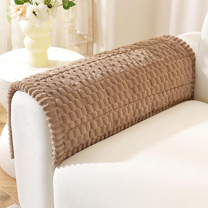 OstepDecor Couch Cover for Dogs, Washable Non Slip Sofa Cover for Pets, Soft Couch Covers for Sofa, Loveseat and Sectional, Furniture Protector Against Pet Hair & Scratches (20" x 24", Brown) by OstepDecor