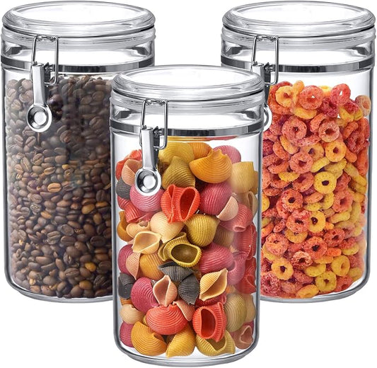 Amazing Abby - Cathy - 70-Ounce Plastic Canister (Set of 3), Plastic Airtight Food Container, Stackable for Pantry Storage, BPA-Free and Shatter-Proof, Perfect for Home and Commercial Use by AmazingAbby
