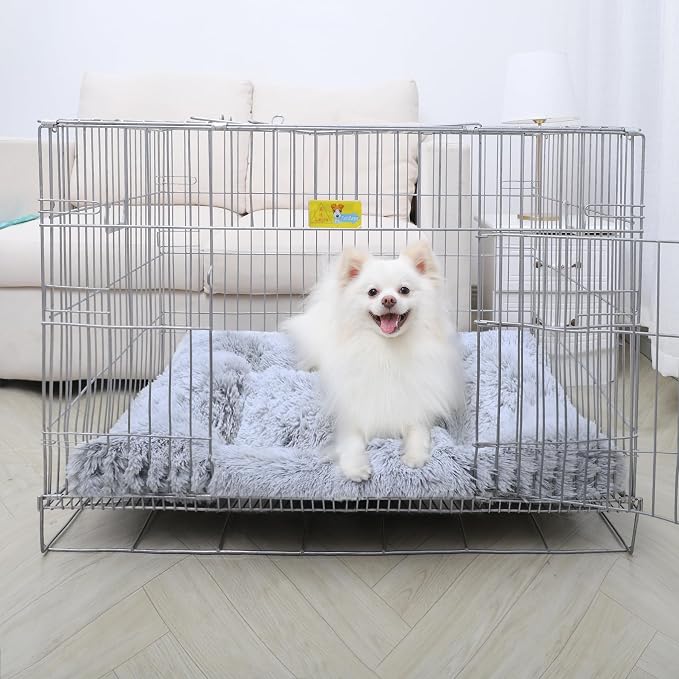 Medium Dog Bed Washable, Soft Puppy Crate Pad 30", Plush Pet Mat Sleeping | Machine Washable, Anti-Slip Bottom, Kennel Pad 30*20", Ultra Soft Cozy, Easy to Care,40lbs, Cat Bed - Image 3