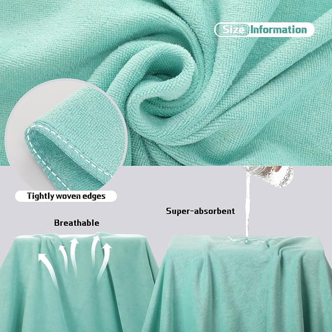 Mixweer 6 Pcs Oversized Bath Towels, 40 x 80 Inch Giant Microfiber Jumbo Bath Sheets Soft Bathroom Microfiber Quick Dry Absorbent Shower Towels for Spa Camping Beach(Multicolor) - Image 4