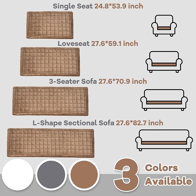 Dog Couch Cover Protector, Non Slip Dog Mat Coffee-54 | Non-Slip Washable Dog Couch Protector Blanket, Thick Soft Mat Shields Sofa from Stains & Scratches, Furniture Cover for Dogs - Image 5