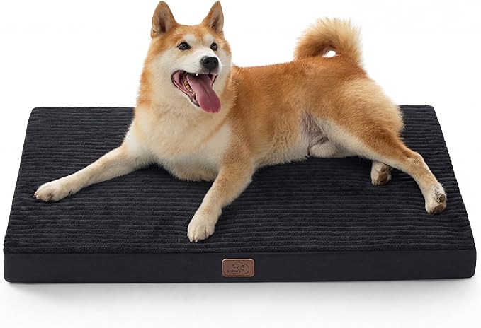 Bedsure ComfyFleece Large Dog Bed for Crate with Washable Cover, 35x22 | Orthopedic Egg Crate Foam Pet Mat,Removable Cover, Nonslip Bottom,Not Waterproof,Not Chewproof,For Large Breeds up to 40lbs by Unknown