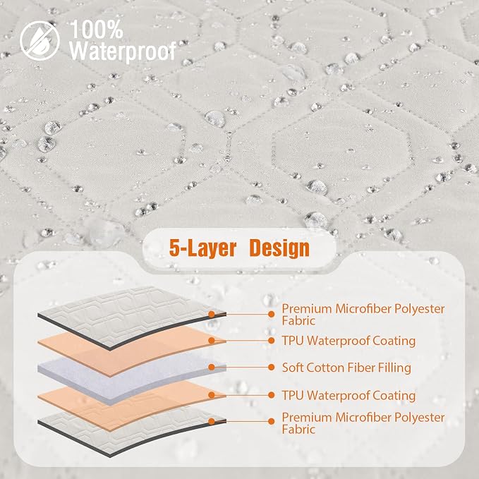 VANSOFY Sectional Couch Covers 100% Waterproof L Shaped Sofa Slipcover 3pcs Reversible Chaise Lounge Cover for Sectional Sofa Furniture Protector Cover for Pets Dog Cat(Large, Beige) - Image 4