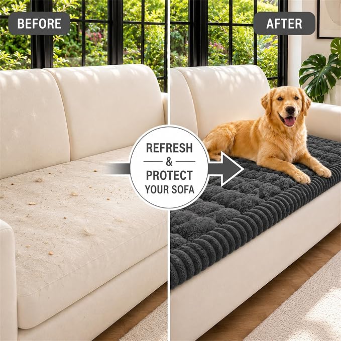 NILUOH Couch Cover for Dogs Washable, Non Slip Furniture Protector for Pet | Suitable for Leather & Fabric Loveseat/Small Couch, Prevents Pet Hair, Scratches & Stains, Pet Friendly, 27.6"x59" - Image 7