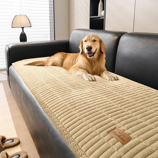 Couch Covers for Dogs, Velvet Dog Couch Cover, Pet Couchs Covers for 3-Seater, Couchs Protector for Dogs, Sofa Cover for Pets Washable(1PC, Light Brown, 27.6"×82.7", 3-Seater) by PJLZJFBY