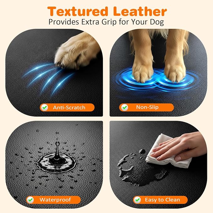 URPOWER Hard Bottom Dog Car Seat Cover for Back Seat, Waterproof Hammock | 400 lbs Support, 45% More Space, PU Leather, Waterproof, Scratch Resistant, Non-Slip, Mesh Window, Dog Seat Belt Included - Image 3