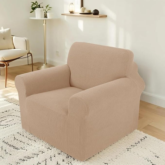 Stretch Recliner Chair Cover for Armchair, Small, Camel | Chair Covers For Living Room, Furniture Protector With Non Skid Foam, Elastic Bottom, Slipcovers For Kids, Dogs by LuxshareHome