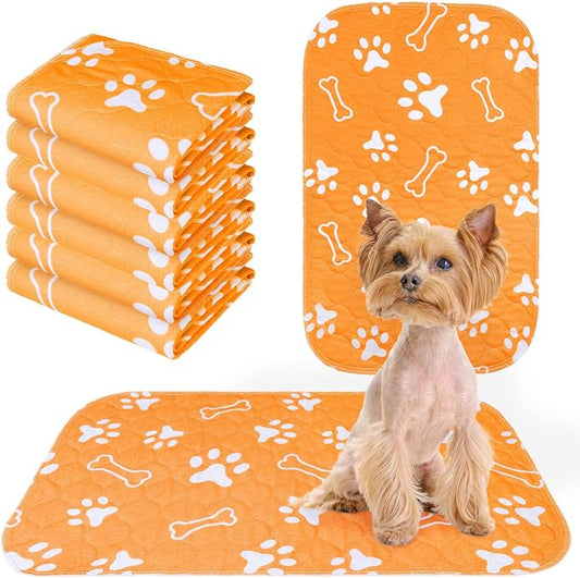 BEAUTYZOO 6 Pack Washable Pee Pads for Dogs, Reusable Puppy Pads for Potty Training, Waterproof Super Absorbent Whelping Pads Mats Non Slip Against Urine for Small Medium Dogs Cats, 16" x 24" by BEAUTYZOO
