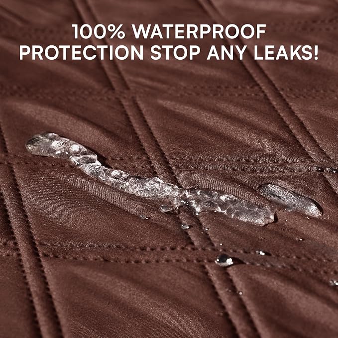 Luciphia Waterproof Couch Cover for Dogs, Non-Slip Pet Sofa Protector | Non-slip waterproof couch cover scratch-resistant machine washable protects sofa bed from spills fur, Coffee Brown, 52" x 82" - Image 2