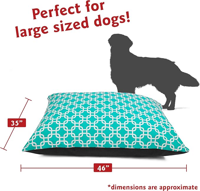 Majestic Pet Large Rectangle Dog Bed Washable Non Slip Comfy Pillow Bed Super Value 46 x 35 Inch Teal - Image 2