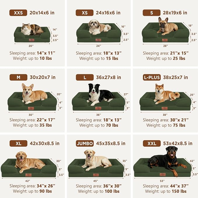 Comfort Expression Orthopedic Dog Bed for Extra Large Dogs with Bolster | Waterproof Dog Couch Bed with Washable Cover & Non-Slip Bottom, Supportive Egg Crate Foam XL Pet Bed, 42x30 Inch - Image 8