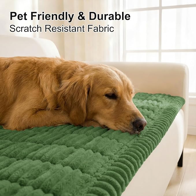 Smiry Couch Cover for Dogs, Non Slip Washable Sofa Protector for Pets | Soft Furniture Cover for Leather & Fabric Couches, Cozy Protect Against Fur, Dirt & Messes, Pet Friendly, 35.4"x63" - Image 4